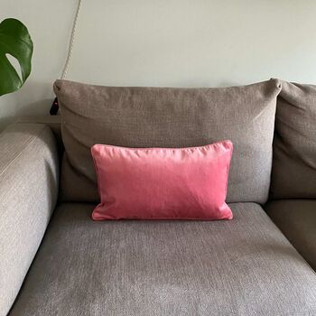 Can Pink Velvet Cushion, 2 of 3