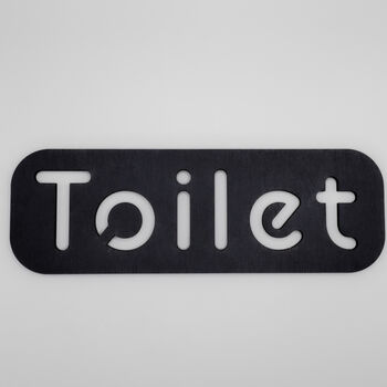 Black Self Adhesive Bathroom Toilet Door Sign Word, 2 of 5