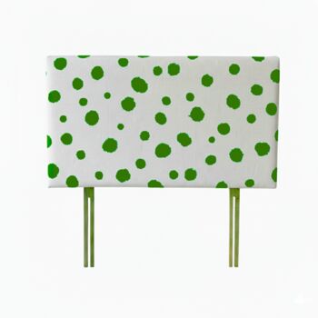 Hand Painted Upholstered Linen Headboard Polka Dot Print, 8 of 12