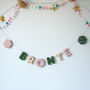 Handmade Personalised Clay Name Garland With Floral Design, thumbnail 5 of 5