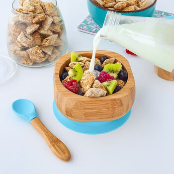 Bamboo Bowl And Spoon Set Blue, 5 of 6