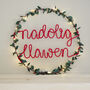 Nadolig Llawen Christmas Fairy Light Wreath, thumbnail 2 of 5