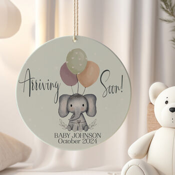 Baby Elephant Pregnancy Announcement Bauble, 2 of 7