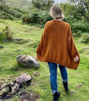 The Hazel Knitted Cardigan In Chestnut, 4 of 4