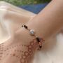 Asian Black Bead Round Zircon Nazar Mangalsutra Bracelet, thumbnail 2 of 6