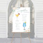 Wedding Custom Cocktail Sign White Floral, thumbnail 2 of 11