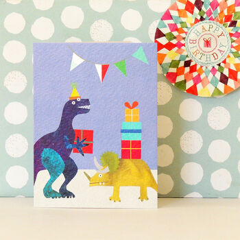 Dinosaur Mini Greetings Card, 3 of 4