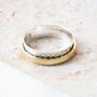 Personalised Dainty Silver And Brass Spinner Ring, thumbnail 9 of 12