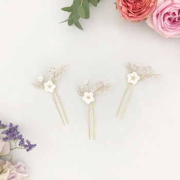 Floral Wedding Hair Pins, 2 of 6