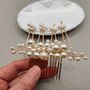 Pearl Bridal Hair Comb And Pin Set, thumbnail 4 of 5