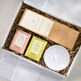 British Botanical Gift Box. Darjeeling And Tea Rose Reed Diffuser, Garden And Grove Handmade Soaps, A Ceramic Soap Dish, thumbnail 1 of 7