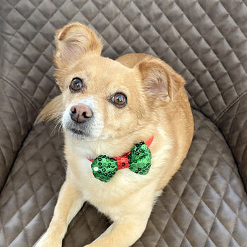 Christmas Sequin Dog Bow Tie, 2 of 4