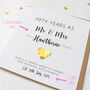 Personalised 50th Wedding Anniversary Card With Gold Heart, thumbnail 5 of 5