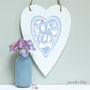 Personalised New Baby Heart Print Blue, thumbnail 2 of 4