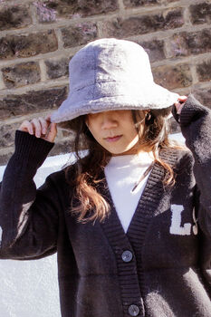 Seal Grey Fluffy Bucket Hat, 4 of 5