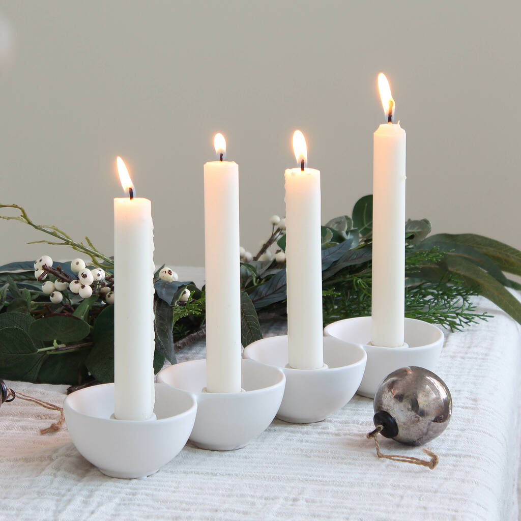 White Bowl Candlestick Holder By Marquis & Dawe