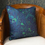 Sea Holly Blue Botanical Patterned Cotton Cushion, thumbnail 1 of 6