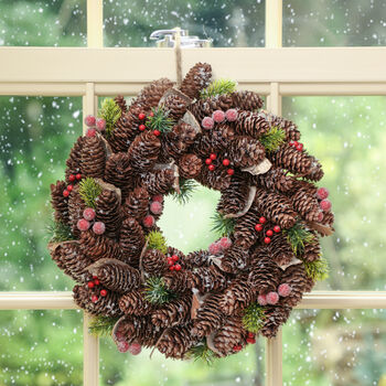 Natural Pine Cone Christmas Wreath, 6 of 7