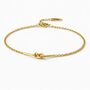 18k Gold Knot Bracelet With Adjustable Dainty Belcher Chain Or Rolo Chain Waterproof Stainless Steel, Valentine’s Gift For Her, thumbnail 2 of 6