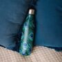 Peacock Feathers Insulated Stainless Steel Bottle, thumbnail 2 of 6