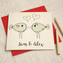 Personalised Embroidered Lovebird Card, thumbnail 5 of 5