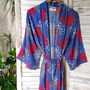 Snow Desert Pea Floral Kimono Dressing Gown, thumbnail 2 of 3