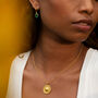 Green Onyx Hoop Earrings Gold Plated Vermeil, thumbnail 1 of 3