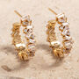 Large Gold Vermeil Plated Sparkly Baguette Hoops, thumbnail 1 of 7