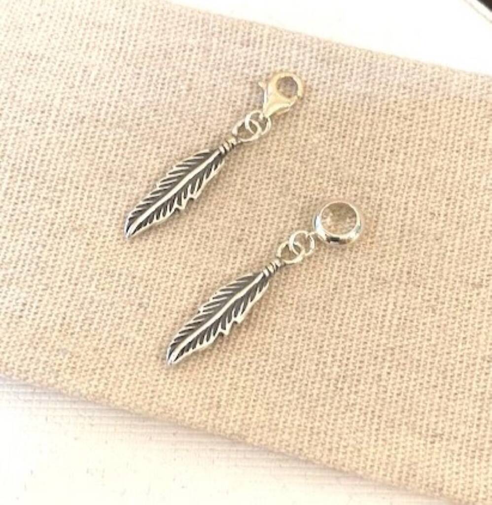 Sterling Silver Feather Charm, 1 of 5