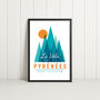 Le Velo Dans Les Pyrenees Cycling Poster, thumbnail 1 of 2