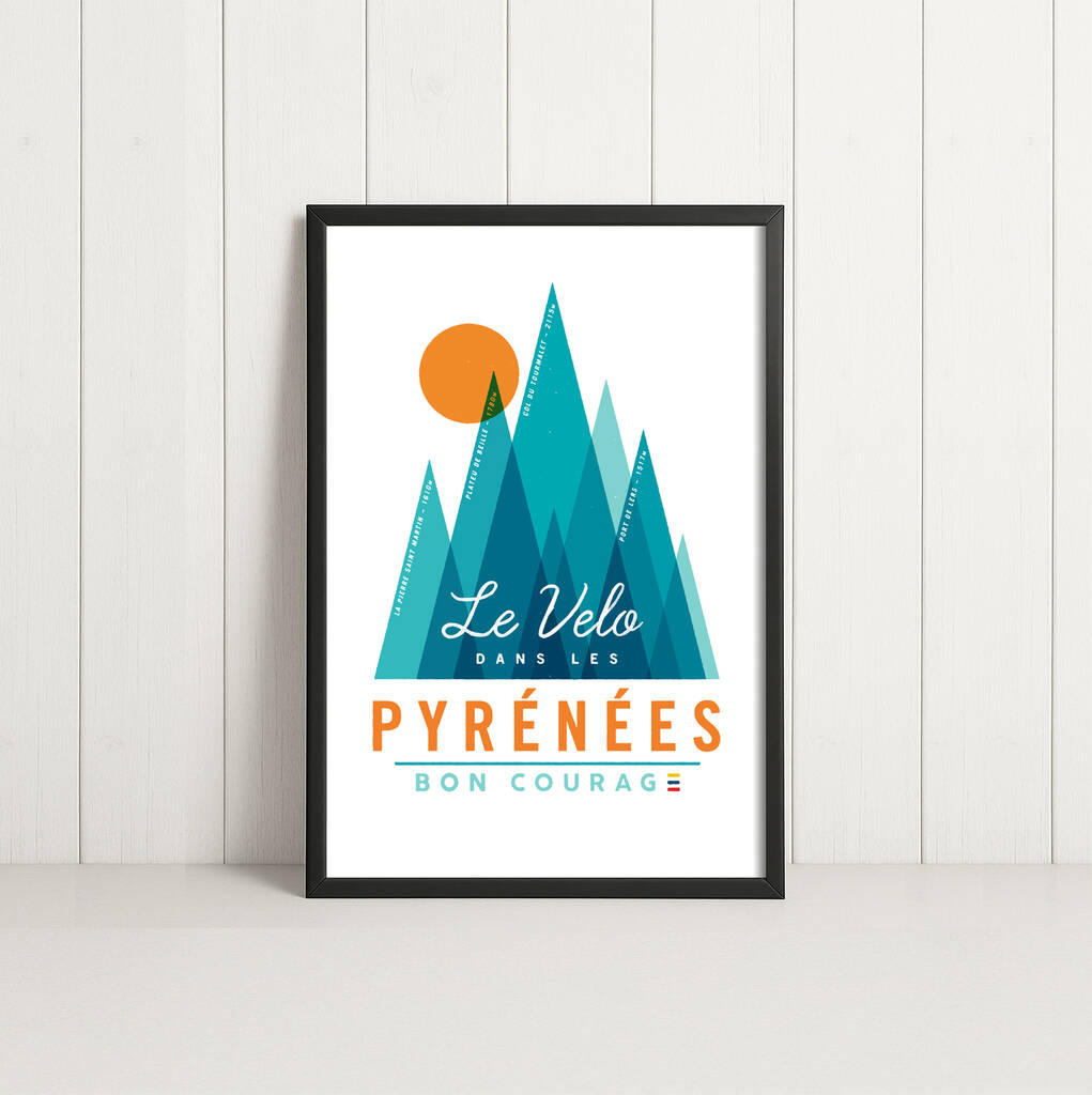 Le Velo Dans Les Pyrenees Cycling Poster, 1 of 2