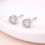 Sterling Silver April Cubic Zirconia Birthstone Stud Earrings – 7mm, thumbnail 1 of 5