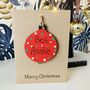 Personalised Auntie Xmas Card Red Bauble Decoration, thumbnail 1 of 2