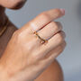 Tri Skinny Drip Ring With White Topaz In Gold Vermeil, thumbnail 4 of 6