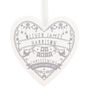 Personalised Christening Grey Papercut Style Wooden Heart, thumbnail 2 of 3