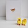 Handmade Gold Leaf Easter Chick Bird Card, thumbnail 2 of 6