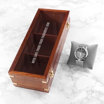 Personalised Father's Wooden Watch Box, 7 of 7