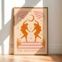 Moon Dancers, Alternative, Bohemian Celestial Floral Art Print, thumbnail 1 of 3