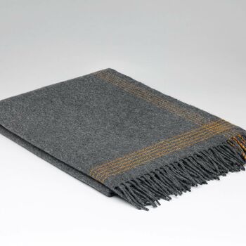 Cashmere Mix Throw With Stripe Detail, 4 of 4