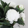 Artificial White Peony Arrangement In Globe Vase, thumbnail 3 of 6
