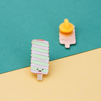 Retro Ice Cream Soft Enamel Pin Badge Twister Ice Lolly, 2 of 3