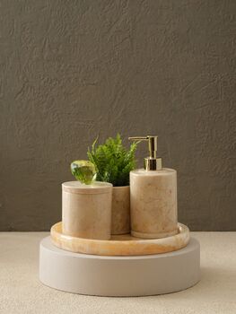 Black Marble Bathroom Set With Gold Hyacinth Detail, 5 of 6