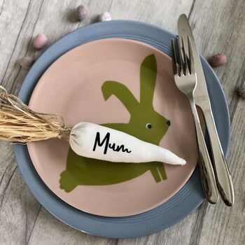 Personalised Easter Decor Cotton Carrot Place Setting, 3 of 5