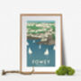 Fowey Cornwall Travel Poster Art Print, thumbnail 5 of 8