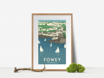 Fowey Cornwall Travel Poster Art Print, 5 of 8
