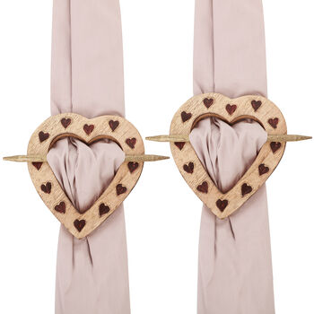 Set Of Two Heart Curtain Tie Backs, 2 of 5