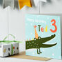 Personalised Crocodile Birthday Card With Age, thumbnail 3 of 3
