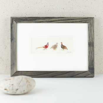 Three Game Birds Hand Finished Art Print Small, 4 of 5