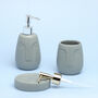 G Decor Grey Art Face Ceramic Bath Accessory Set, thumbnail 1 of 6