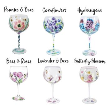 Hand Painted Gin Glasses, 4 of 6